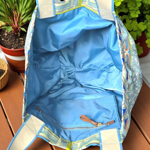 Tory Burch Ella Printed Market Tote Bag Recycled Nylon Greek Gardens Multicolor - Picture 11 of 16